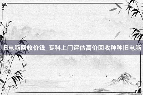 旧电脑回收价钱_专科上门评估高价回收种种旧电脑